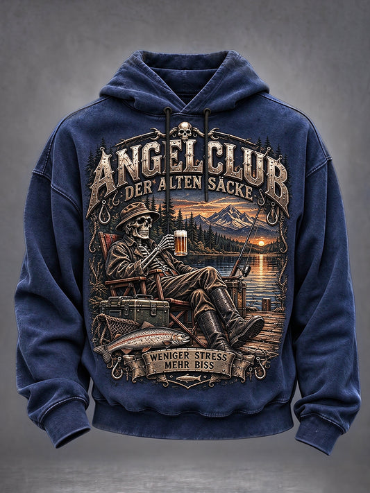 Lässige Herren-Hoodie mit lustigem Angler-Slogan-Print