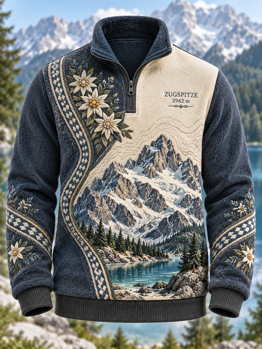 Herren-Flanell-Sweatshirt im alpinen Stil