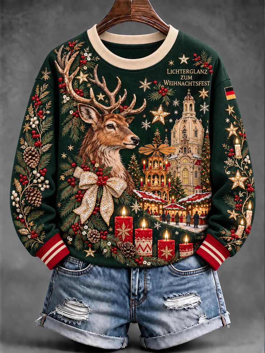 Weihnachts-Sweatshirt für Damen mit Print