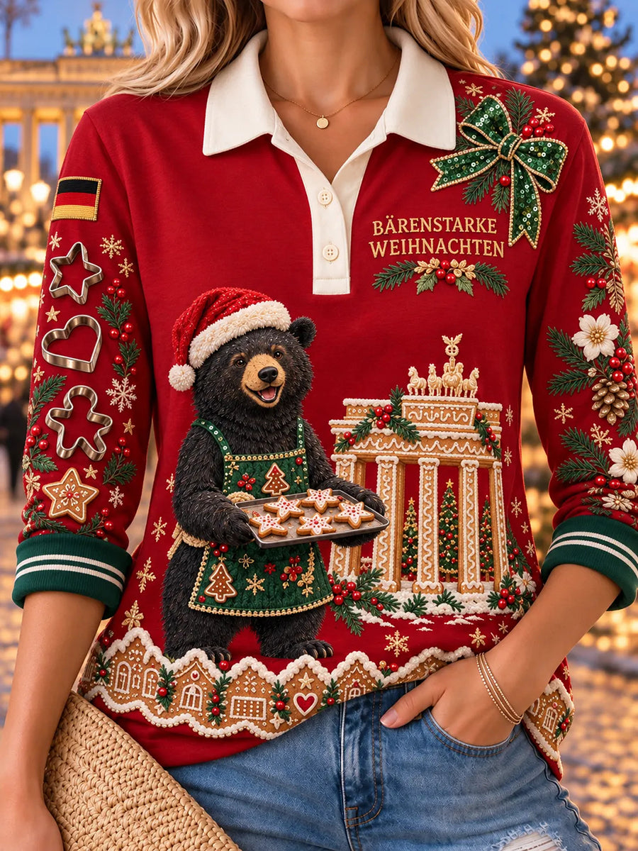 Damen-Weihnachtsdruck-Lässige Oberteile
