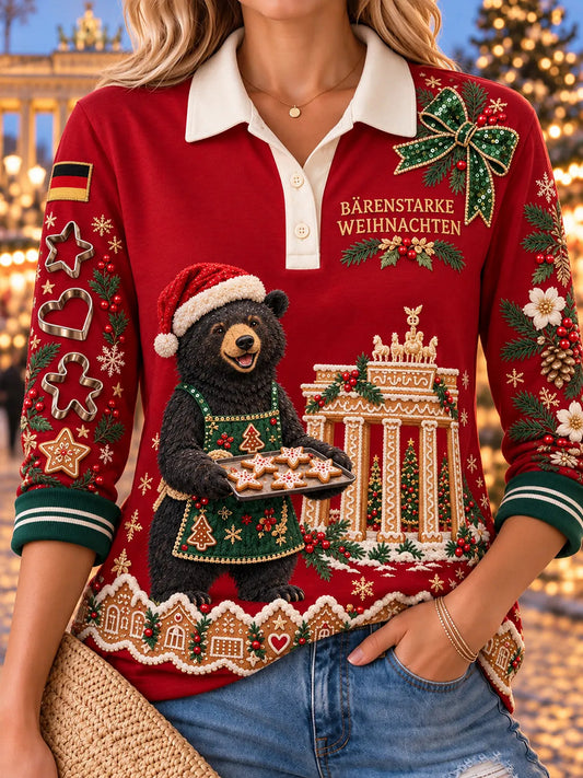 Damen-Weihnachtsdruck-Lässige Oberteile