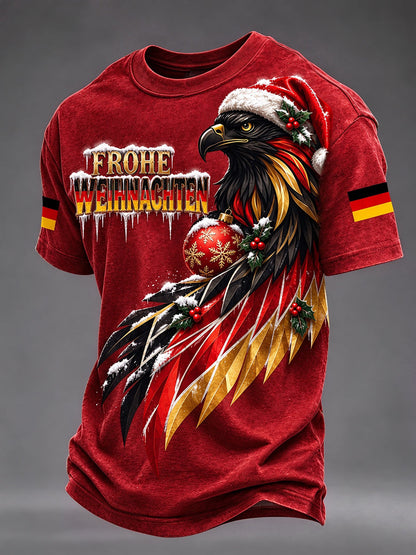 Herren-T-Shirt mit Weihnachtsmotiv und deutschem Adler