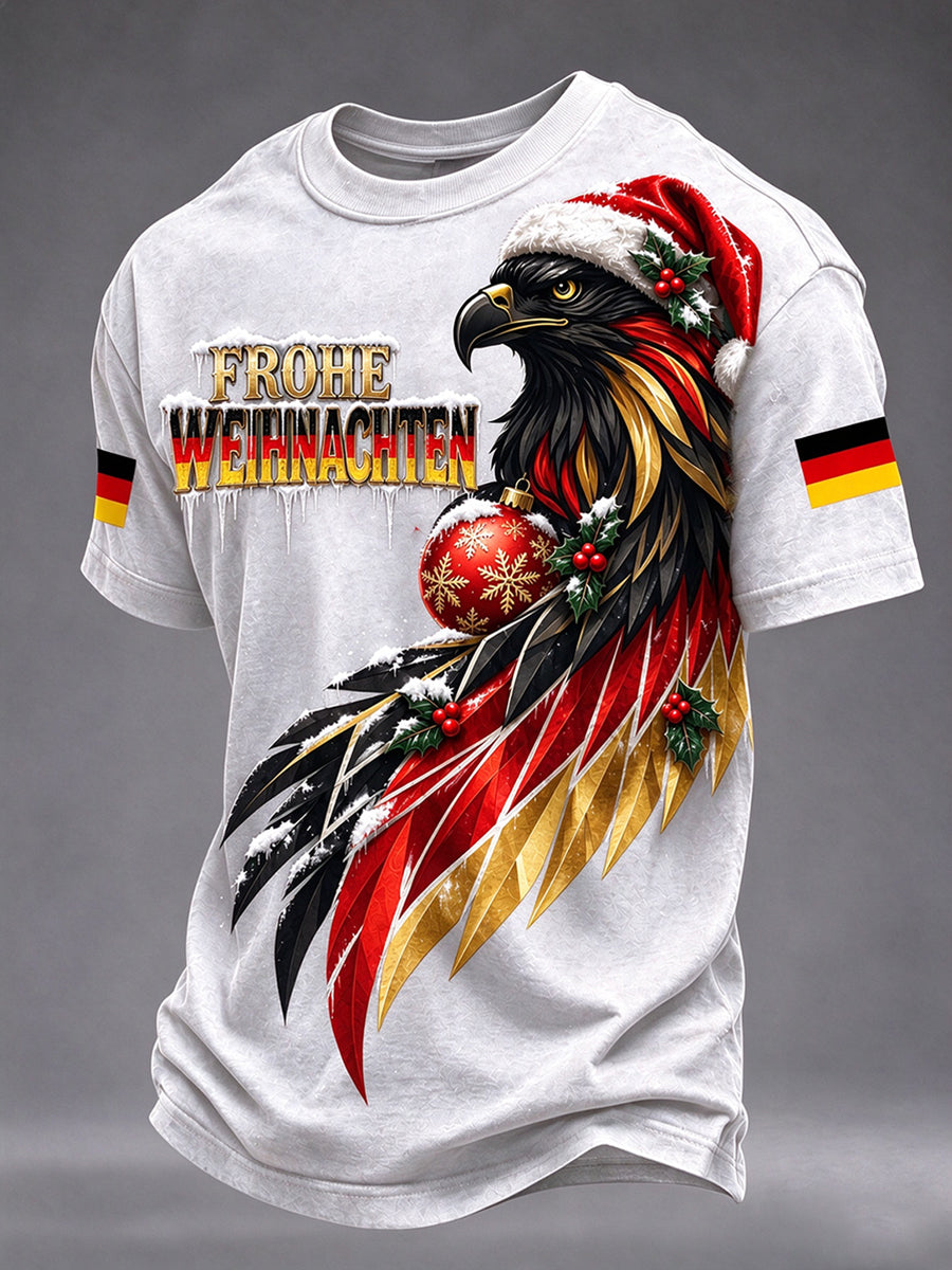 Herren-T-Shirt mit Weihnachtsmotiv und deutschem Adler