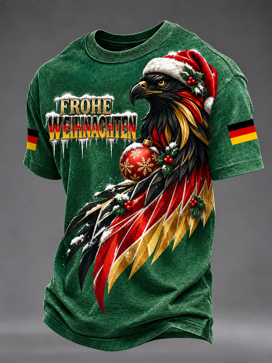 Herren-T-Shirt mit Weihnachtsmotiv und deutschem Adler