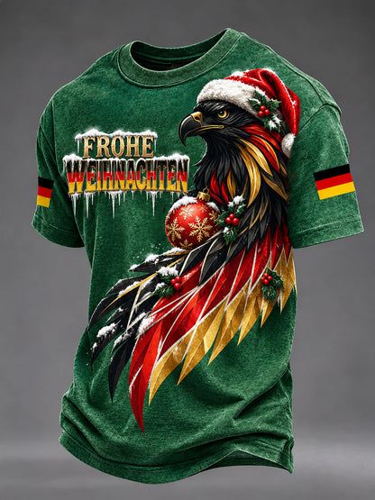 Herren-T-Shirt mit Weihnachtsmotiv und deutschem Adler