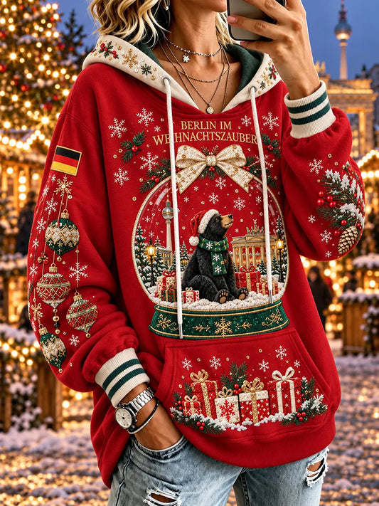 Weihnachts-Hoodie für Damen mit Print