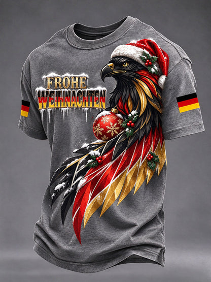 Herren-T-Shirt mit Weihnachtsmotiv und deutschem Adler