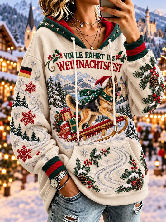 Weihnachts-Hoodie für Damen mit Print