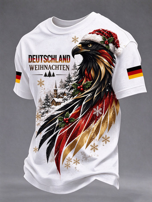 Herren-T-Shirt mit Weihnachtsmotiv und deutschem Adler