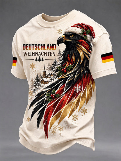 Herren-T-Shirt mit Weihnachtsmotiv und deutschem Adler