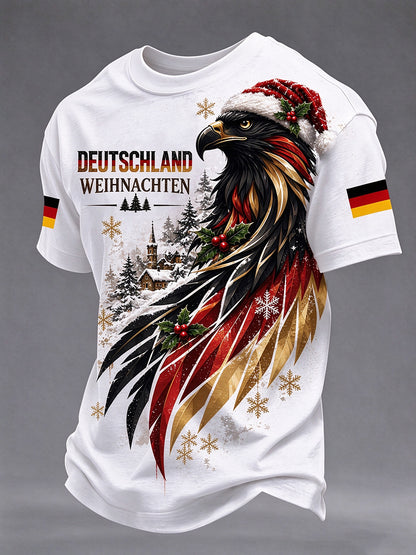 Herren-T-Shirt mit Weihnachtsmotiv und deutschem Adler