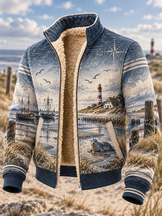 Herren Coastal Art Composite Fleece Jacke