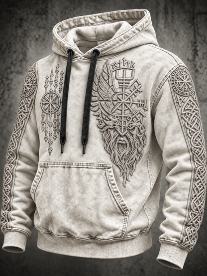 Herren Vintage Viking Totem Hoodie
