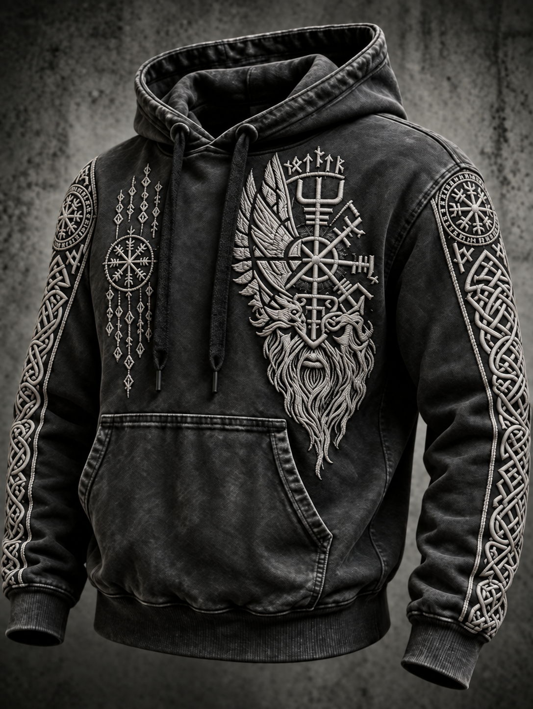 Herren Vintage Viking Totem Hoodie