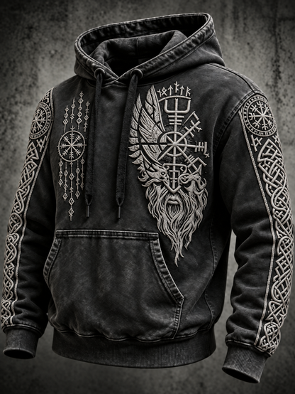 Herren Vintage Viking Totem Hoodie