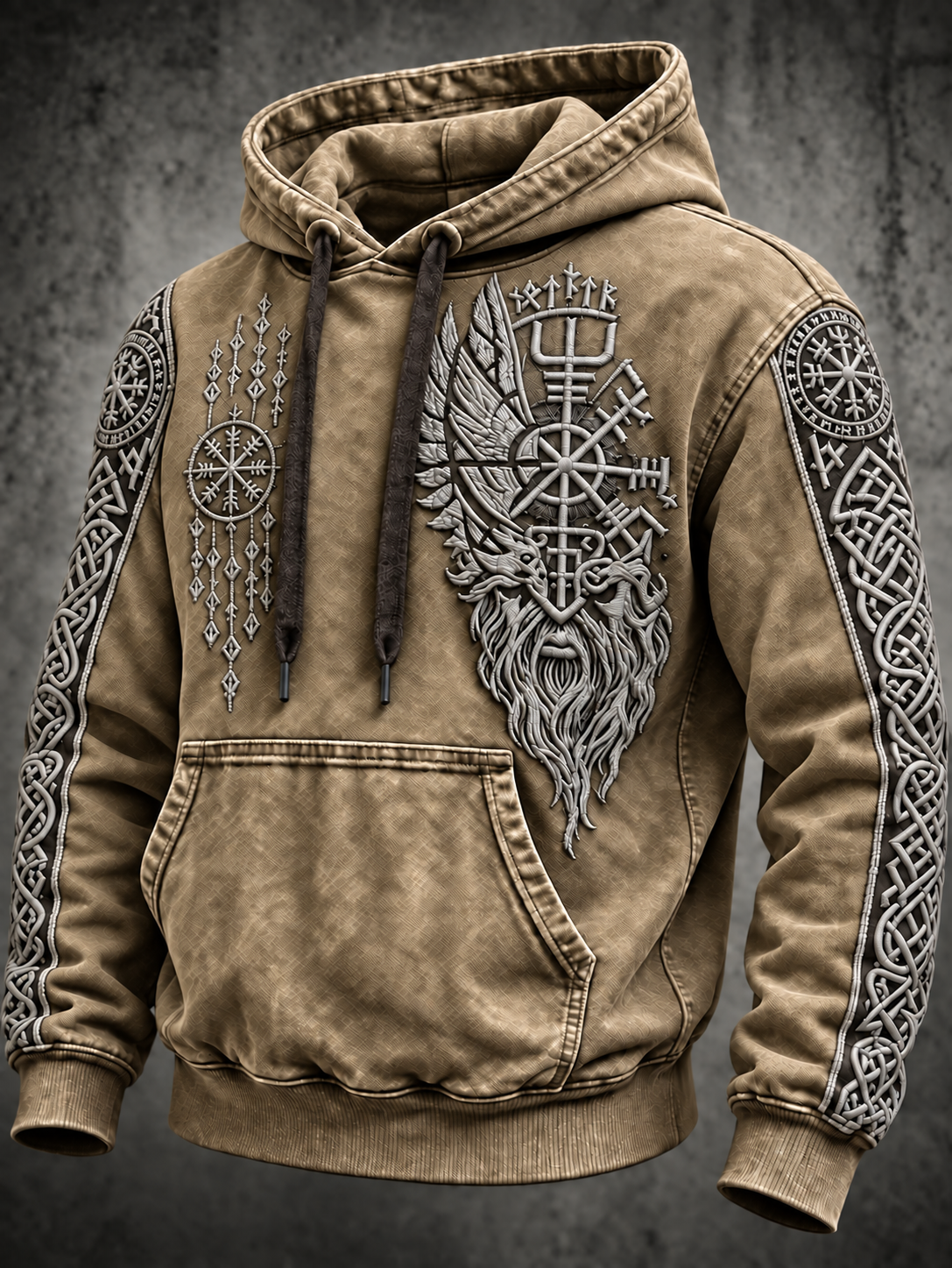 Herren Vintage Viking Totem Hoodie