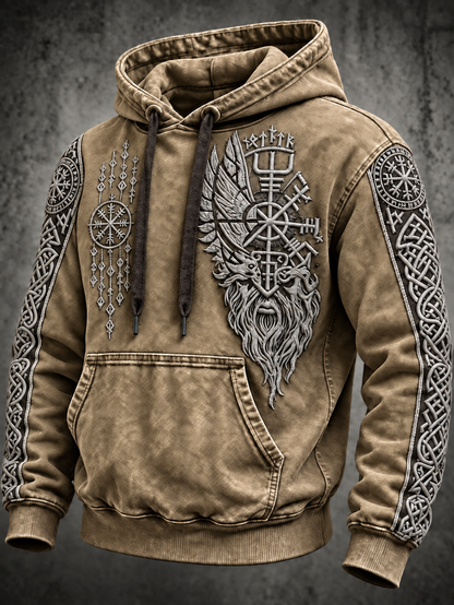 Herren Vintage Viking Totem Hoodie