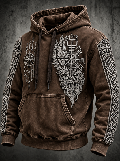 Herren Vintage Viking Totem Hoodie