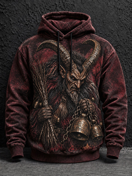 Herren-Krampuslauf-Print-Loungehoodie