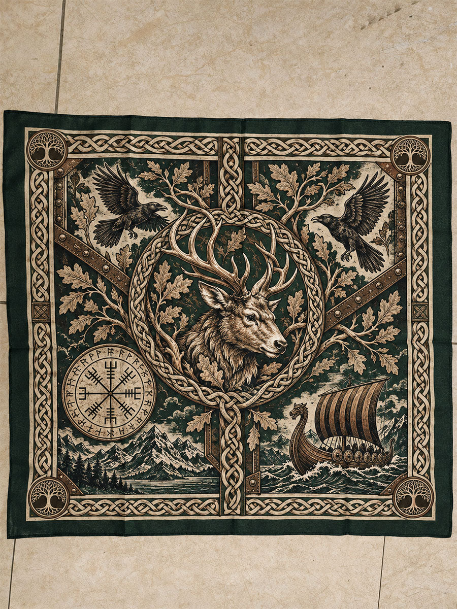Viking-Muster Decke aus reiner Baumwolle