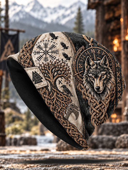 Viking-Muster Fleece-Kapuze mit Kapuze