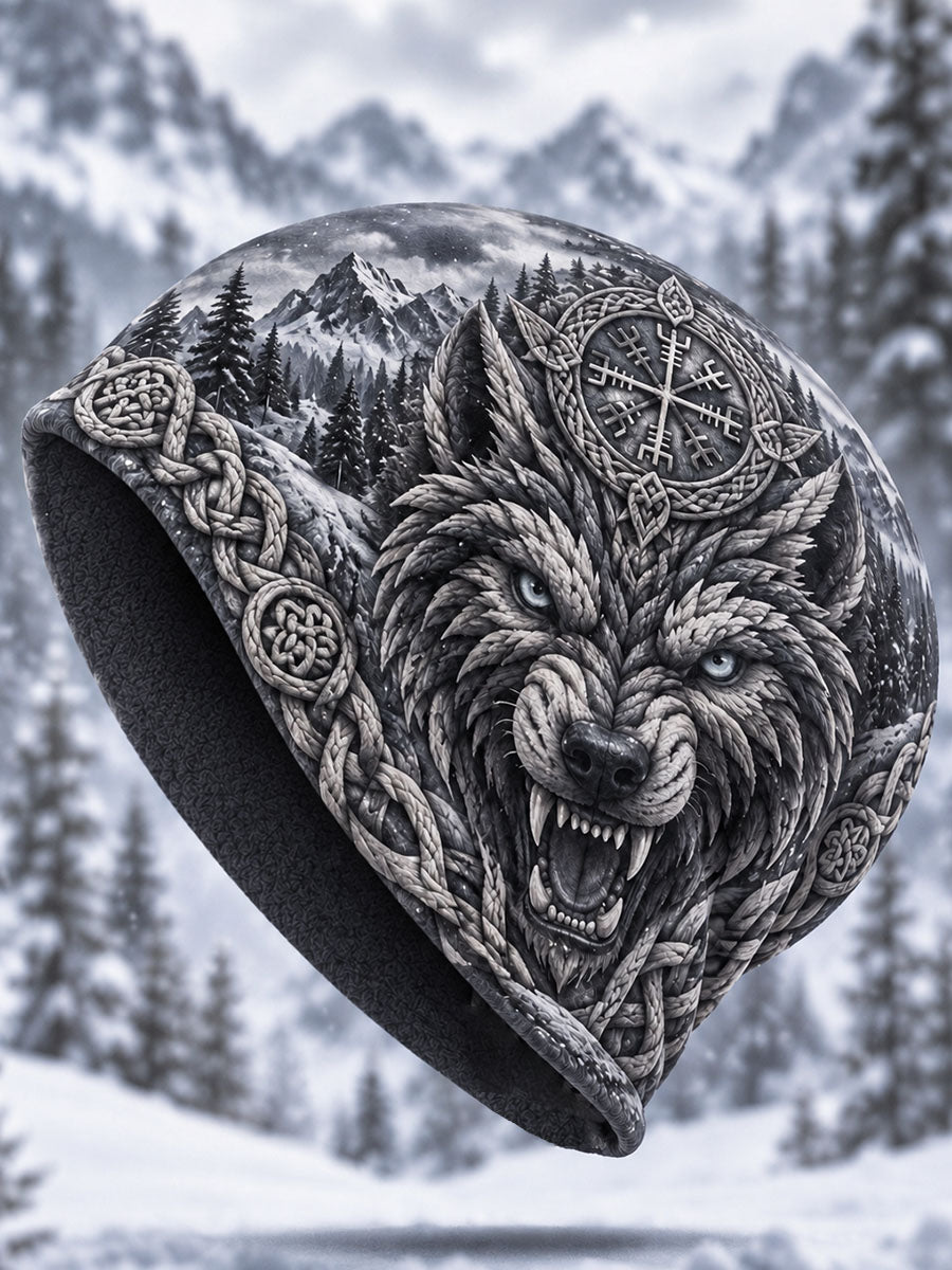 Viking-Muster Fleece-Kapuze mit Kapuze