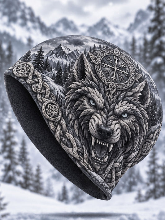 Viking-Muster Fleece-Kapuze mit Kapuze