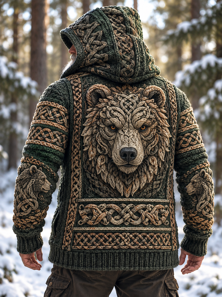 Viking Cardigan mit Kapuze für Herren Viking Art