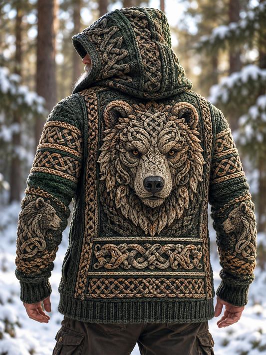 Viking Cardigan mit Kapuze für Herren Viking Art
