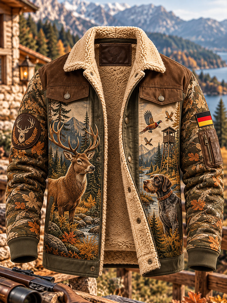 Herren-Jagdjacke aus verdicktem Samt für die deutsche Jagdsaison