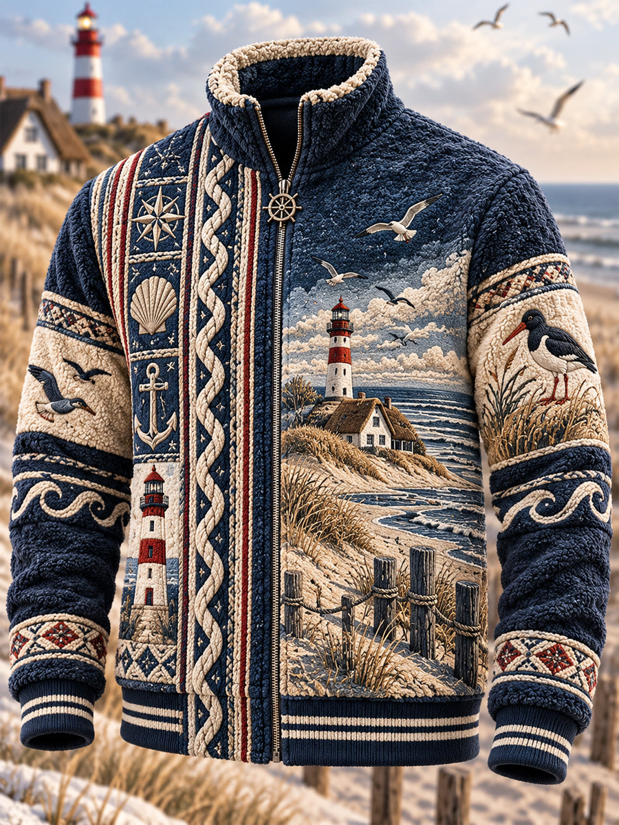 Herren-Flanelljacke mit Reißverschluss, Northern Coast