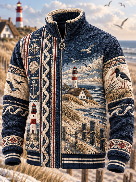 Herren-Flanelljacke mit Reißverschluss, Northern Coast