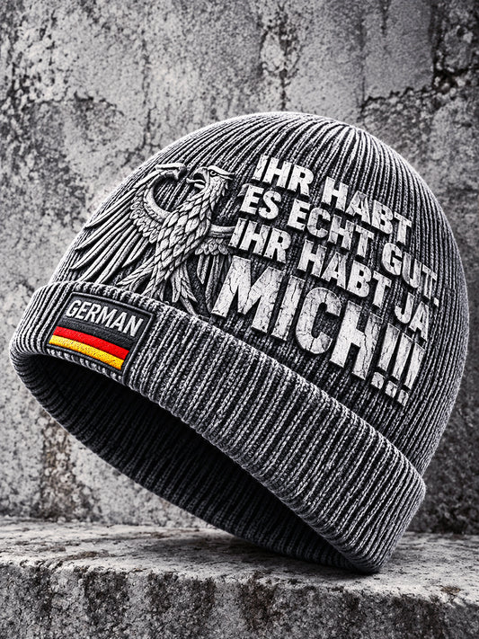 Retro Deutsches Sprichwort-Gedruckter lässiger Hut