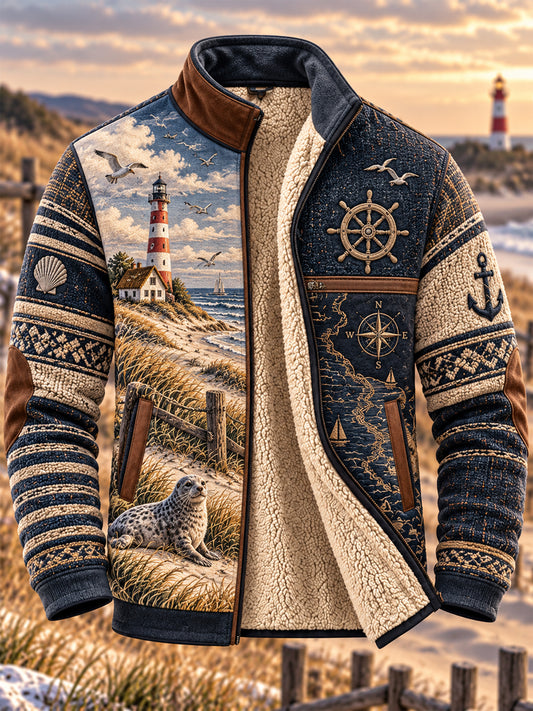 Herren-Flanelljacke mit Reißverschluss, Northern Coast