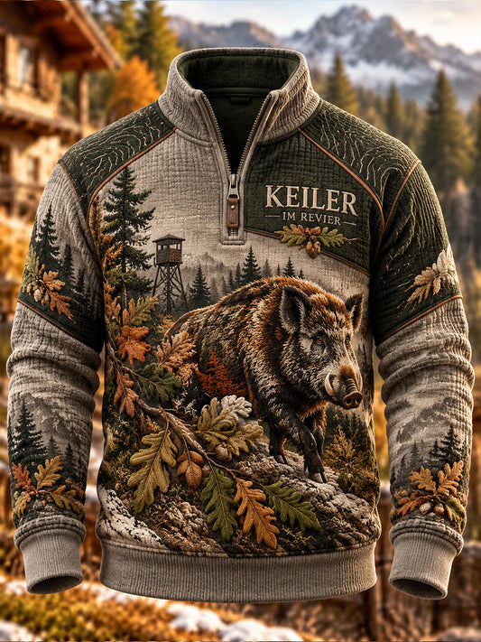 Herren-Kapuzenpullover mit Reißverschluss für die deutsche Jagdsaison