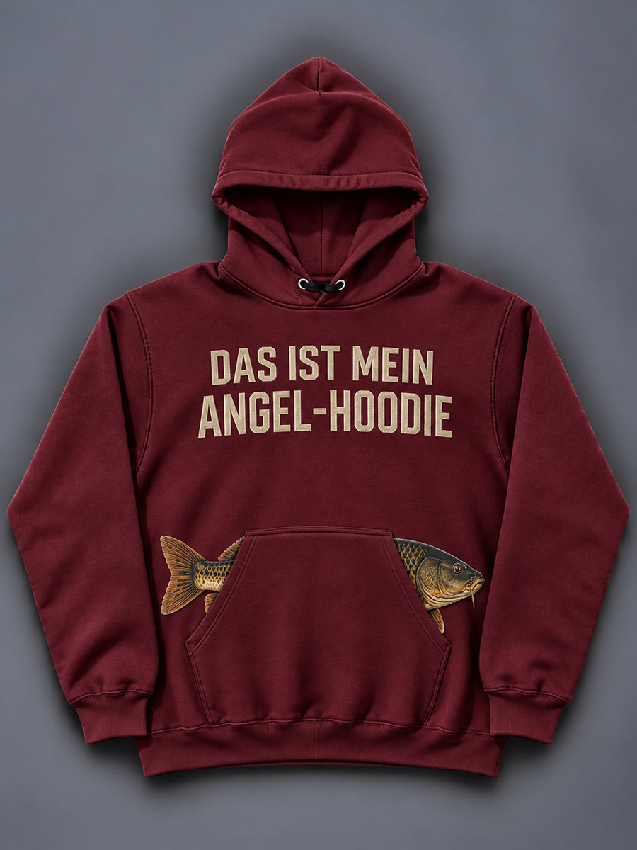 Herren-Kapuzenpullover mit witzigem Angler-Print und Tasche