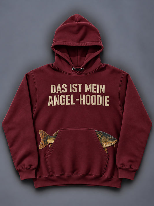 Herren-Kapuzenpullover mit witzigem Angler-Print und Tasche