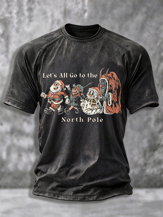 Herren-Krampus-Grafik-T-Shirt mit kurzen Ärmeln