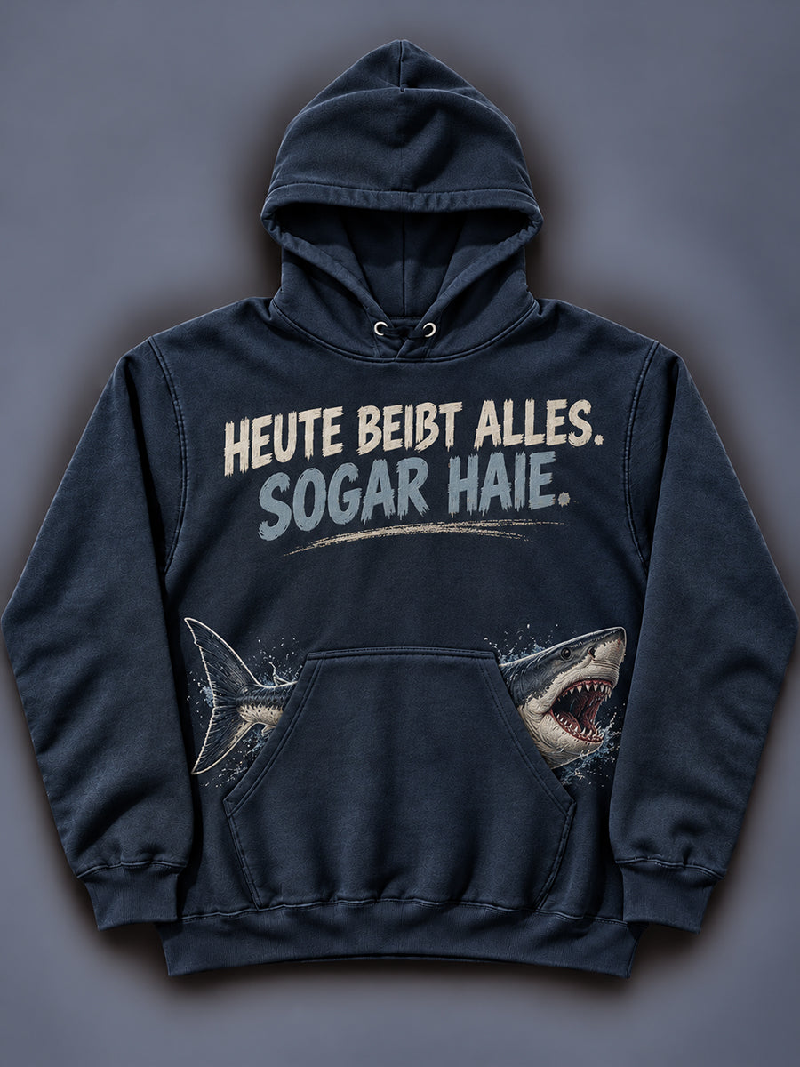 Herren-Kapuzenpullover mit witzigem Angler-Print und Tasche
