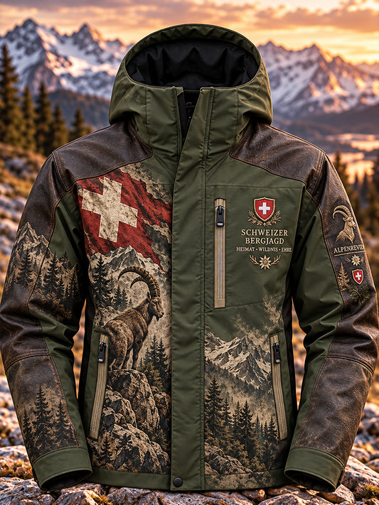 Herren-Grafikjacke aus strapazierfähigem Obermaterial zur Erinnerung an die Jagdsaison