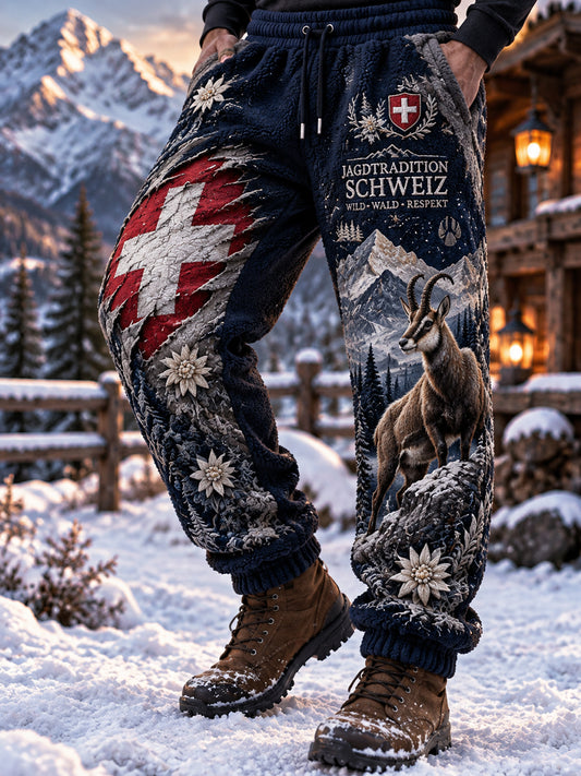 Herren-Flanellhose mit Jagdsaison-Motiv