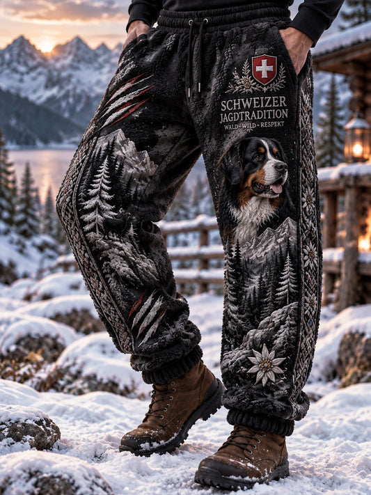 Herren-Flanellhose mit Jagdsaison-Motiv