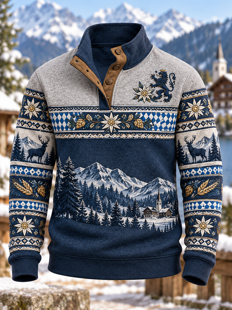 Männer Bavaria Vier-Knopf-Hoodie