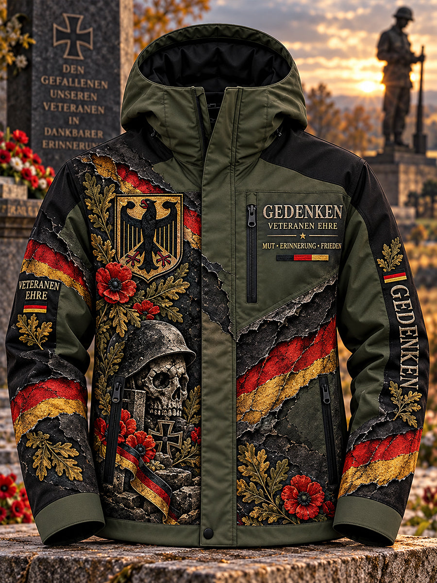 Herren-Gedenk-Shelljacke mit langen Ärmeln für Veteranen