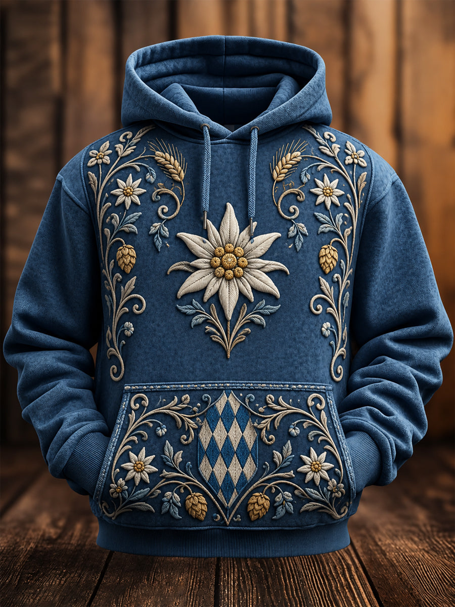 Herren Bayerische Kultur Übergroße Schulter Hoodie mit Taschen